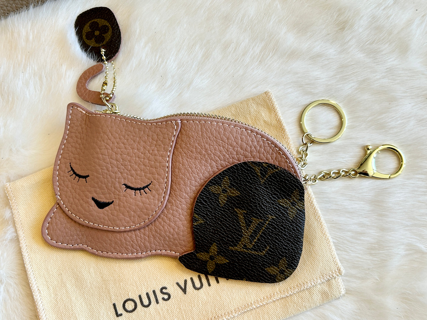 Genuine Leather Coin Card Purse Keychain