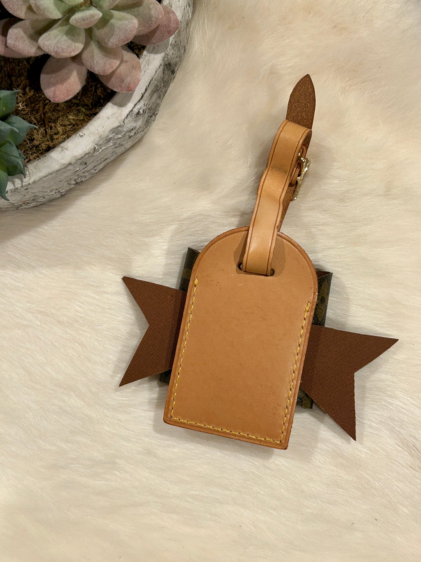 Genuine Leather Luggage Tag Purse Charm